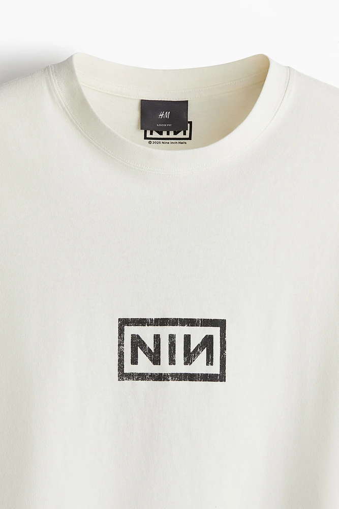 Loose Fit Vintage-Look Printed T-Shirt