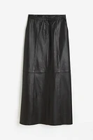 A-line Leather Skirt