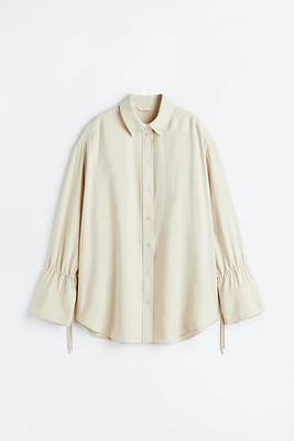 Oversized Tie-detail Shirt