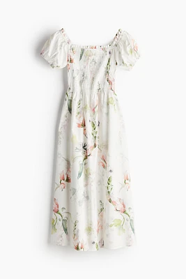 Off-the-shoulder Poplin Dress