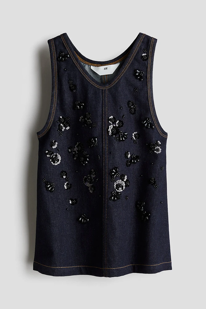 Embellished Denim Dress