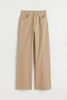 Wide-leg Twill Pants