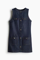 Button-Front Denim Dress