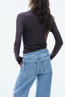 Lyocell Mock Turtleneck Top