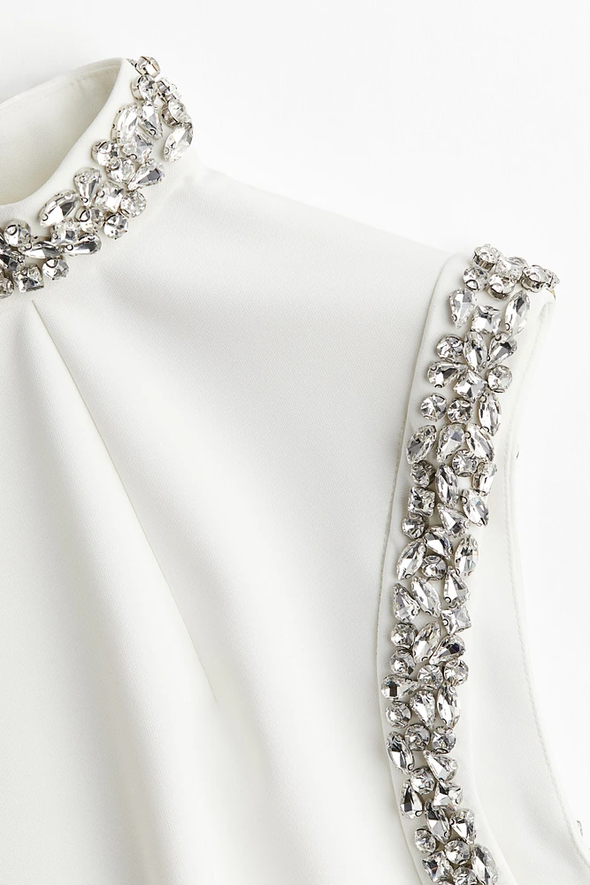 Rhinestone-Embellished Mini Dress