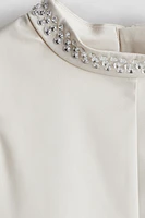 Rhinestone-Detail A-Line Dress