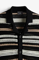 Regular Fit Crochet-look Resort Shirt