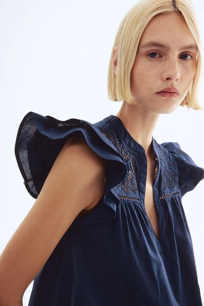 Blouse with Eyelet Embroidery
