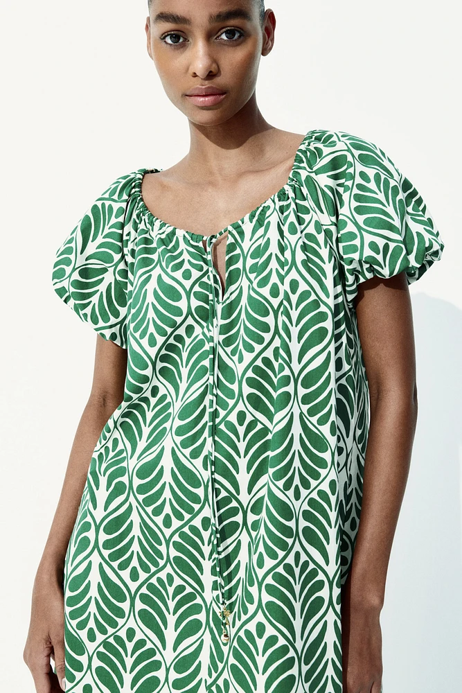 Drawstring-Neck Dress