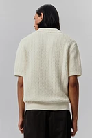 Regular-Fit Textured-Knit Polo Shirt