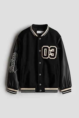 Appliquéd Baseball Jacket