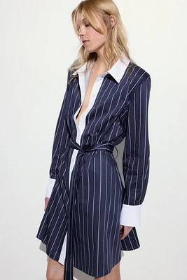 Robe chemisier avec ceinture à nouer