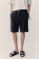 Regular Fit Linen Shorts