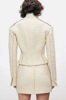 Wool-Blend Tapered-Waist Jacket