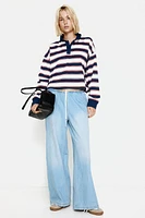 Pantalon en denim avec cordon de serrage