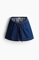 MAMA Drawstring Denim Shorts