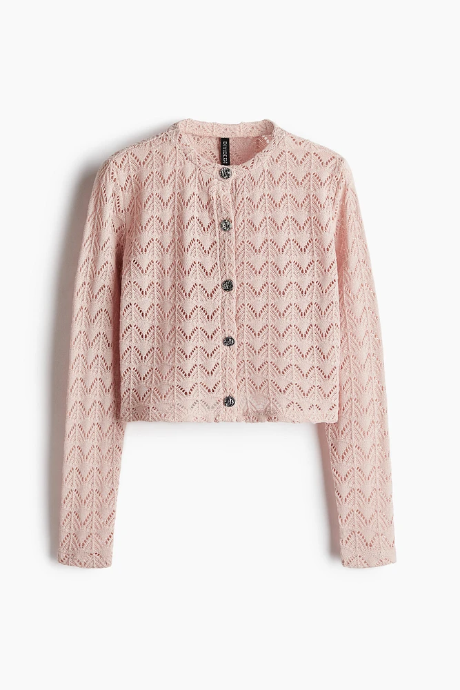 Pointelle-Knit Cardigan