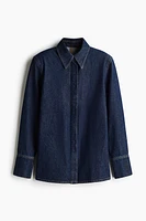 Denim Shirt with Shoulder Pads