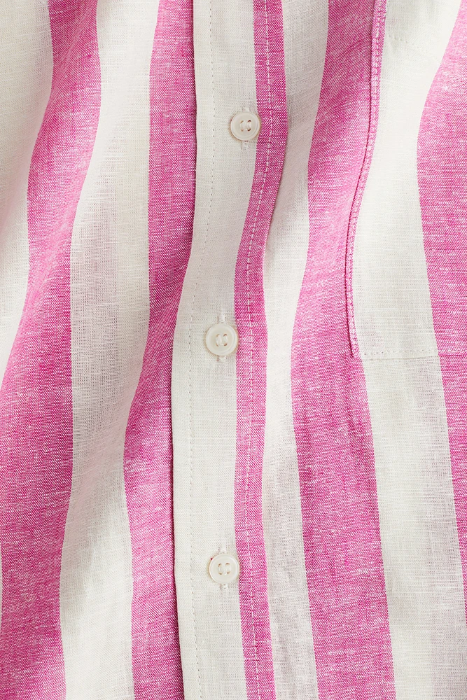 Chemise grande taille en lin mélangé