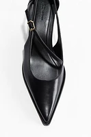 Pointed-Toe Leather Pumps