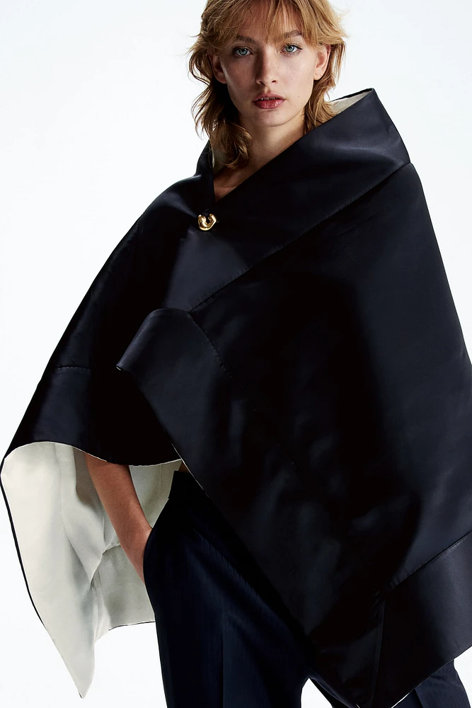 Statement-Button Reversible Cape