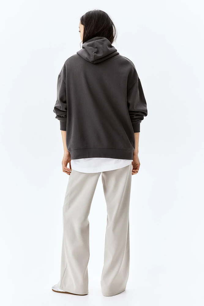 Wide-Leg Twill Pants