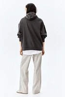 Wide-Leg Twill Pants