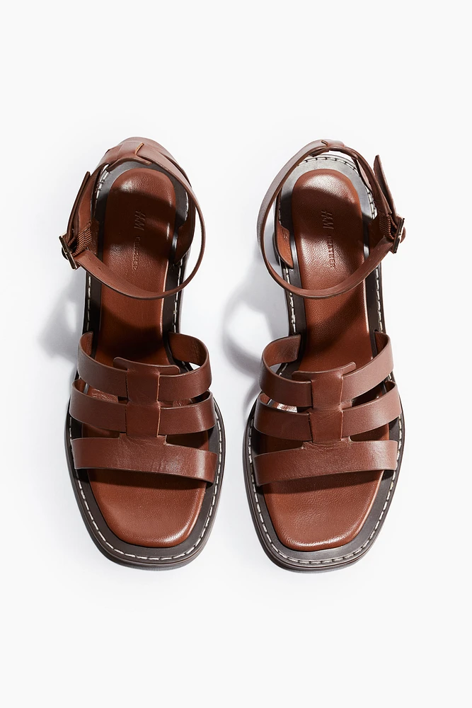 Heeled Leather Sandals