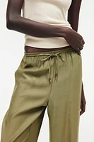 Wide-cut Pull-on Pants