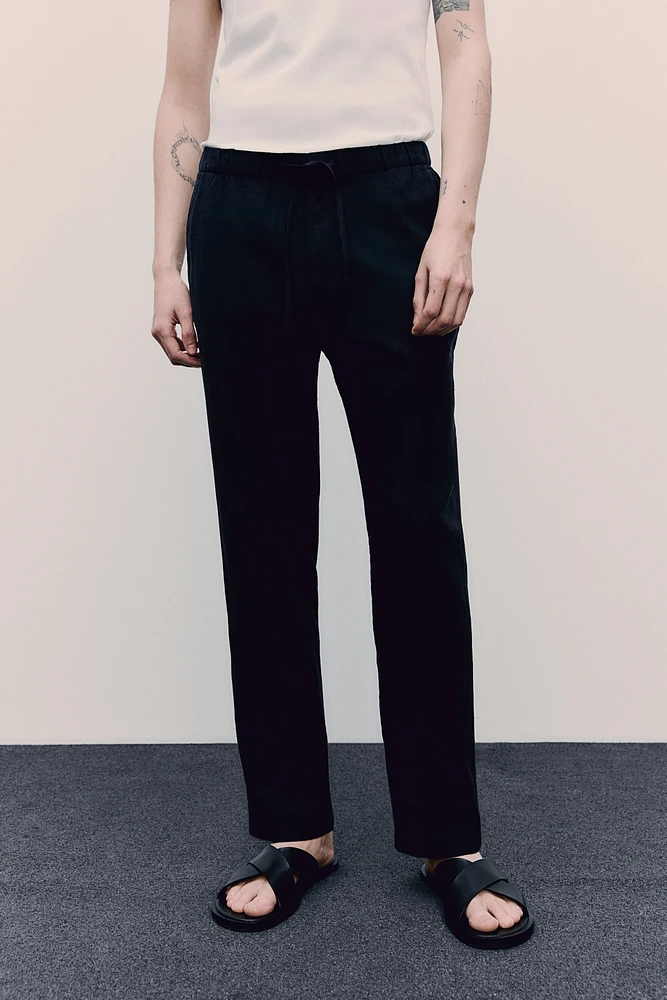 Regular Fit Linen-blend Pants