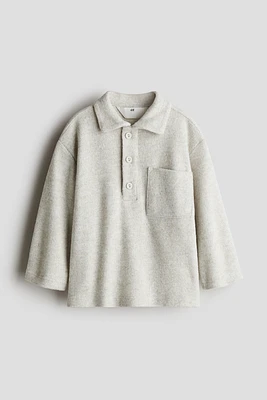 Rib-Knit Polo Shirt
