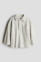 Rib-Knit Polo Shirt