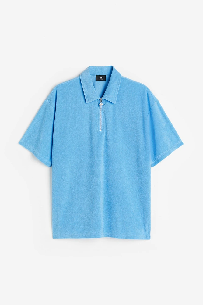 Relaxed Fit Terry Polo Shirt