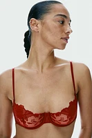 Embroidered Balconette Bra