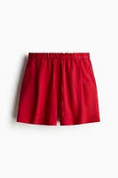 Linen-Blend Drawstring Shorts