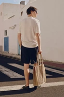 Regular Fit Linen-Blend Shorts