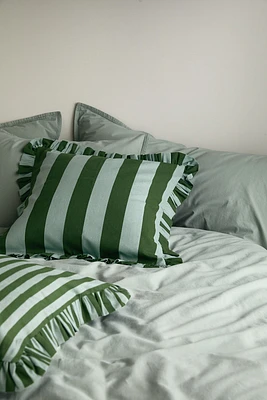 Housse de coussin à volant