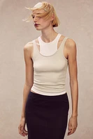 Double-layered Ribbed Tank Top