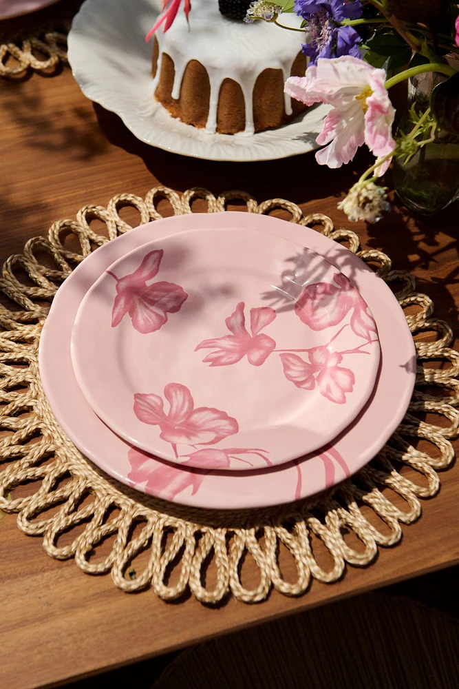 Patterned Stoneware Dinner Plate