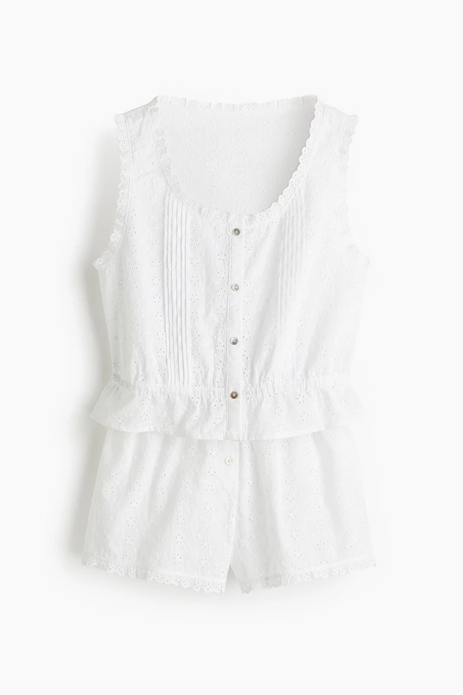 Eyelet-Embroidered Pajamas