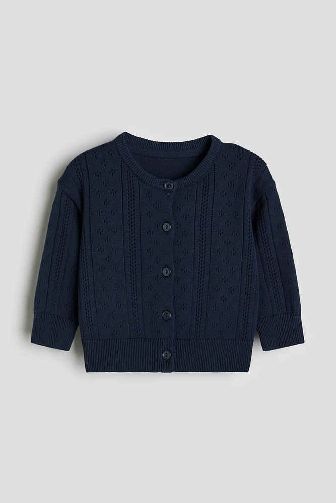 Pointelle-knit Cardigan