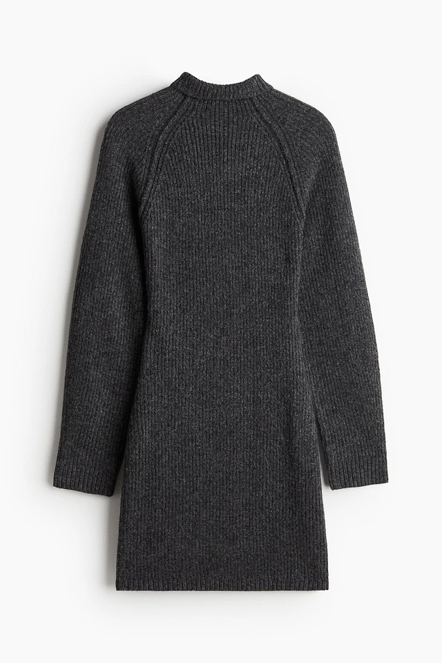 H&M Rib-Knit Mock Turtleneck Dress | MainPlace Mall H&M Rib-Knit Mock Turtleneck Dress | MainPlace Mall