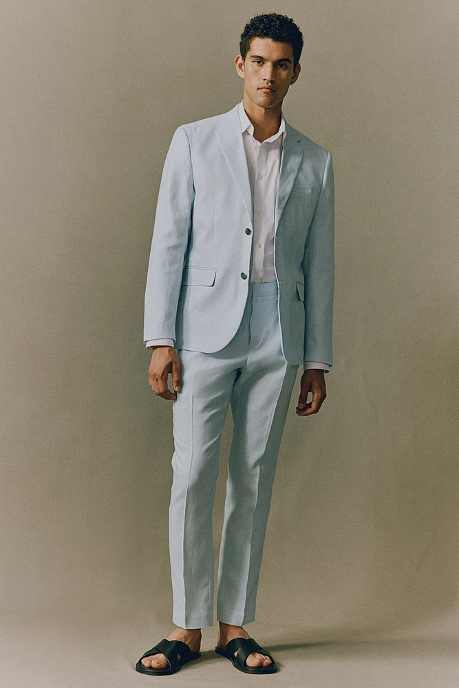 Slim Fit Linen Suit Pants