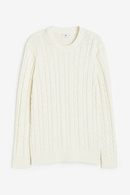 Regular Fit Cable-knit Sweater