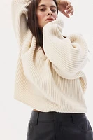 Rib-Knit Wool Sweater