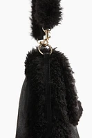 Fluffy-Trimmed Shoulder Bag