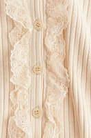 Camisole côtelée avec dentelle