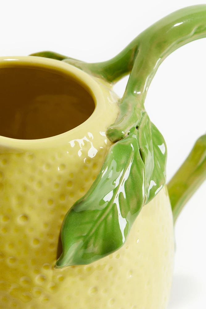 Lemon-shaped Stoneware Pitcher