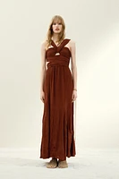 Draped Plissé Dress