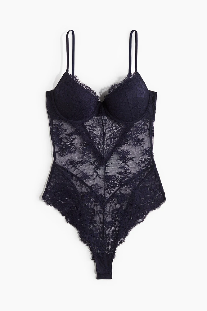 Maillot à brassière remontante en dentelle